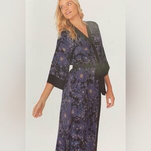 Kensie Midnight Floral Women's Kimono
